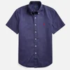 Polo Ralph Lauren Men's Slim Fit Garment Dyed Twill Short Sleeve Shirt - Cruise Navy - Image 1