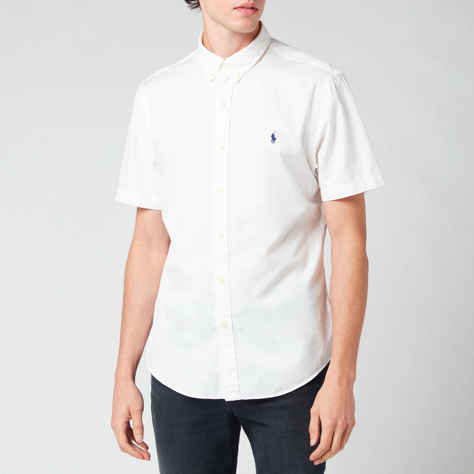 Polo Ralph Lauren Men's Slim Fit Garment Dyed Twill Short Sleeve Shirt - White Image 1