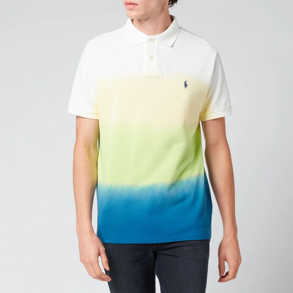 Polo Ralph Lauren Men's Custom Slim Fit Mesh Polo Shirt - Bright Navy Dip Dye Multi Image 1