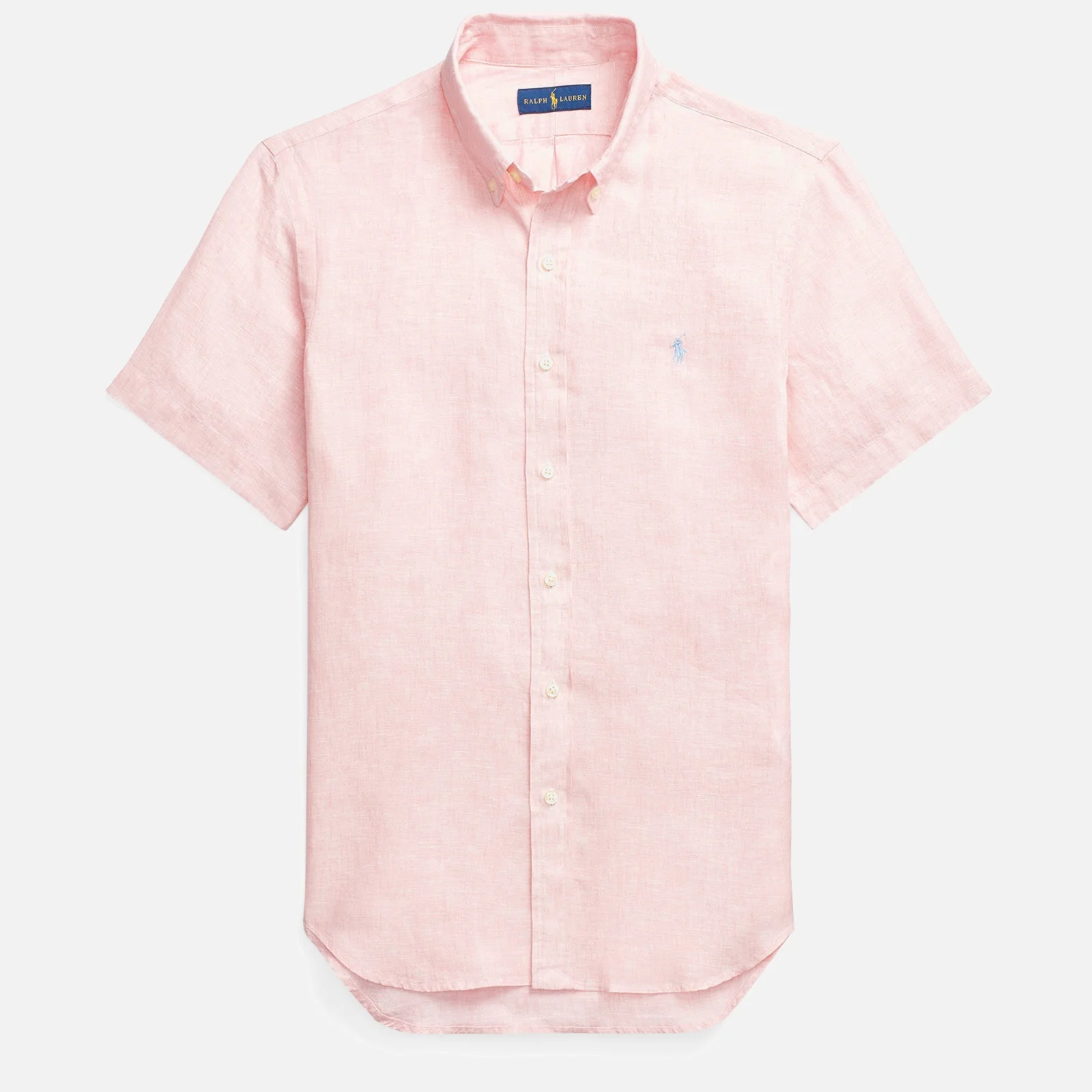 Polo Ralph Lauren Men's Slim Fit Linen Short Sleeve Shirt - Light Pink Image 1