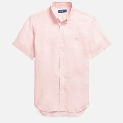 Polo Ralph Lauren Men's Slim Fit Linen Short Sleeve Shirt - Light Pink