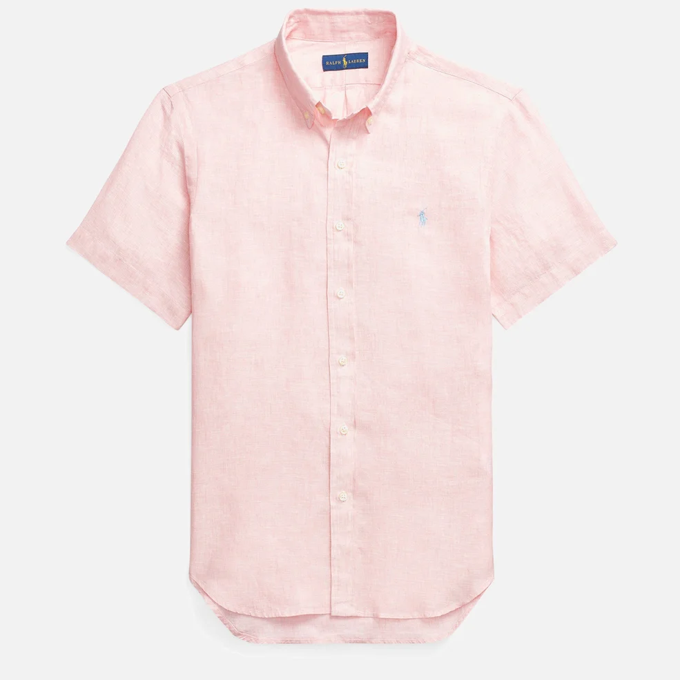 Polo Ralph Lauren Men's Slim Fit Linen Short Sleeve Shirt - Light Pink Image 1