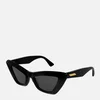 Bottega Veneta Women's Oversized Cat Eye Acetate Sunglasses - Black - Image 1