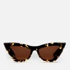 Bottega Veneta Women's Oversized Cat Eye Tortoiseshell Acetate Sunglasses - Havana/Brown - Image 1