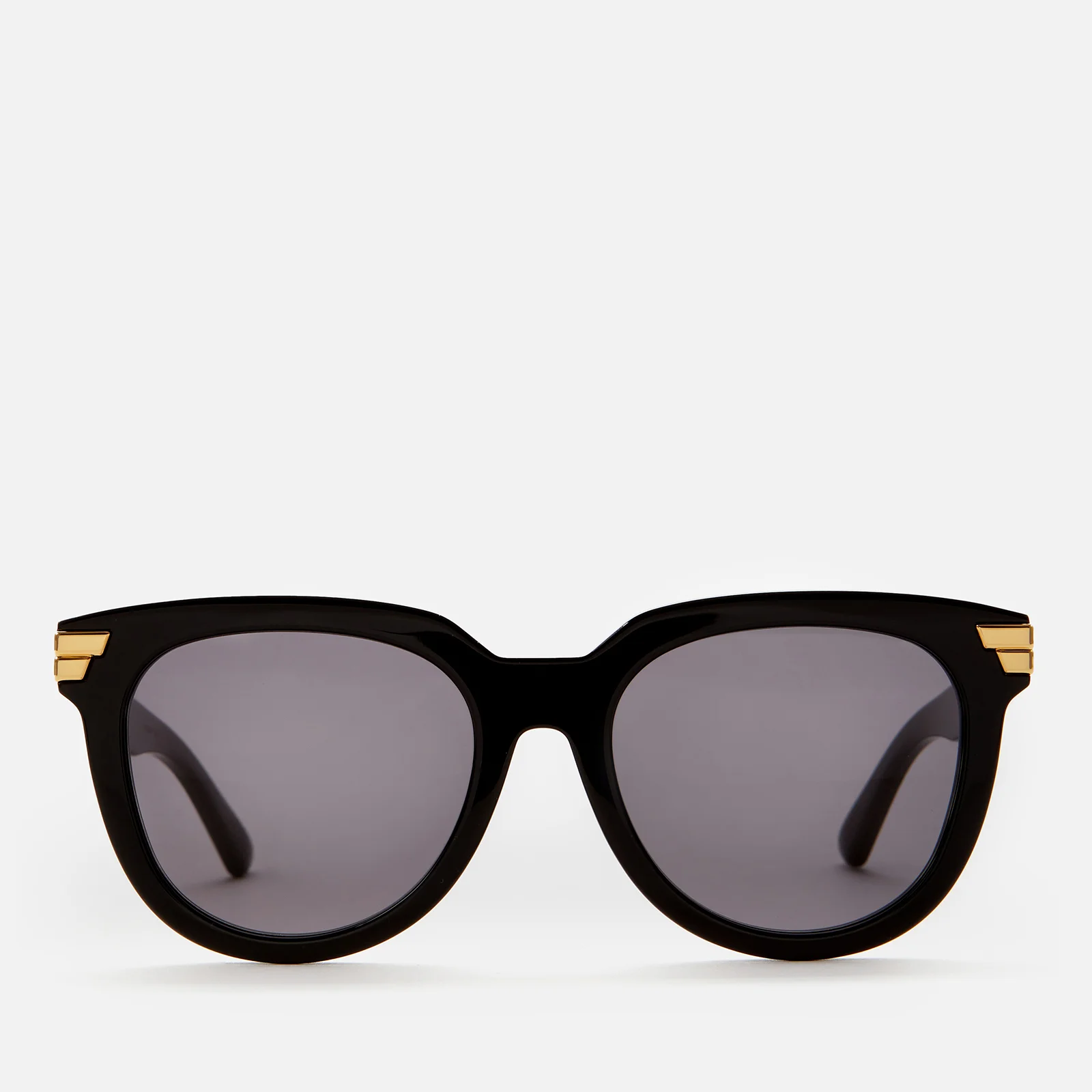 Bottega Veneta Women's Round Acetate Sunglasses - Black/Grey Image 1