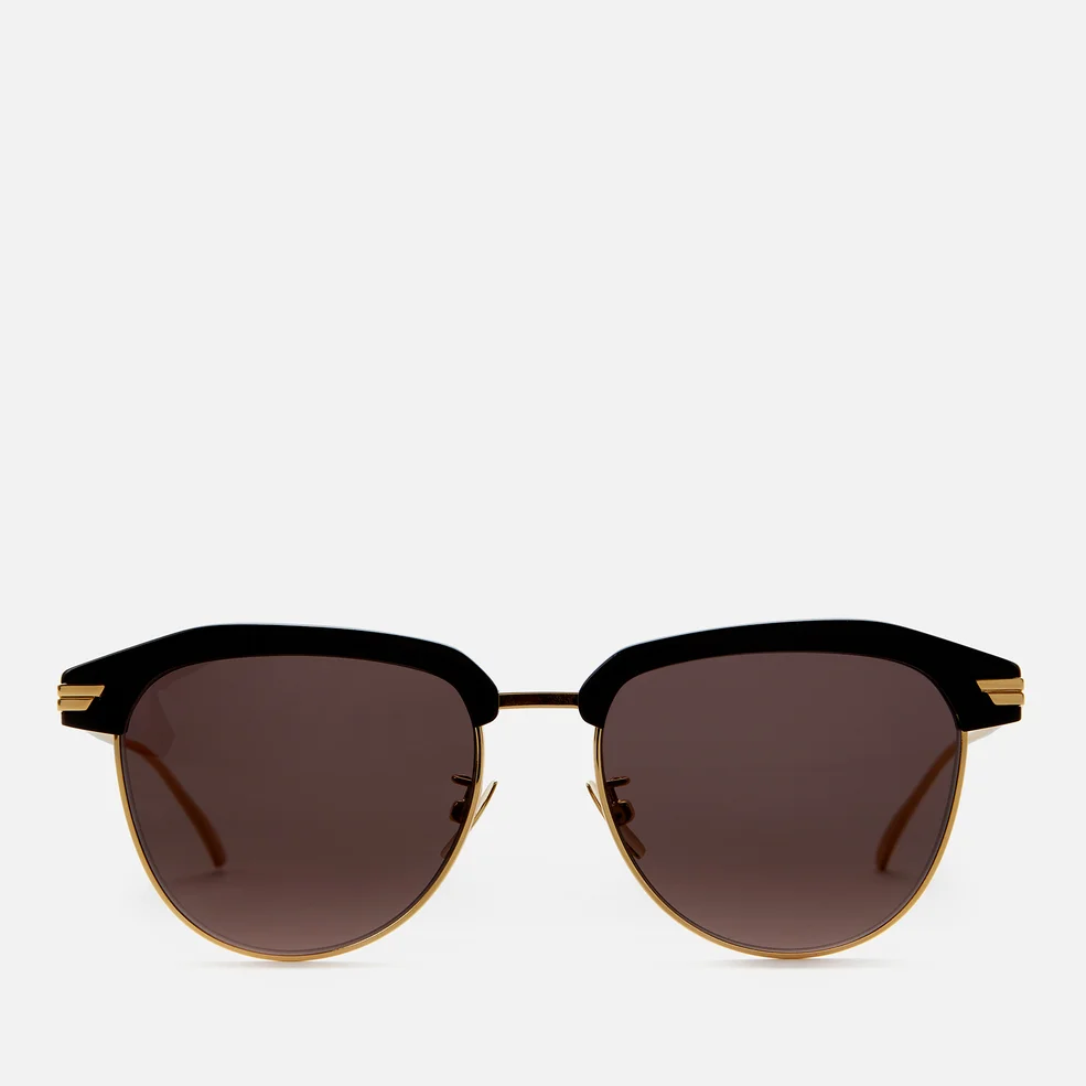 Bottega Veneta Women's Round Metal Sunglasses - Black/Grey Image 1