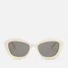 Saint Laurent Women's Oversized Acetate Sunglasses - Ivory/Grey - Image 1