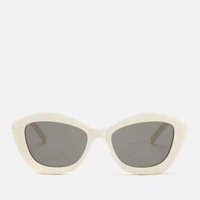 Saint Laurent Women's Oversized Acetate Sunglasses - Ivory/Grey