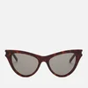 Saint Laurent Women's Cat Eye Acetate Sunglasses - Havana/Grey - Image 1
