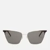 Saint Laurent Women's Metal Cat Eye Sunglasses - Silver - Image 1