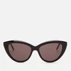 Saint Laurent Women's Sl M81 Cat Eye Sunglasses - Black/Silver - Image 1