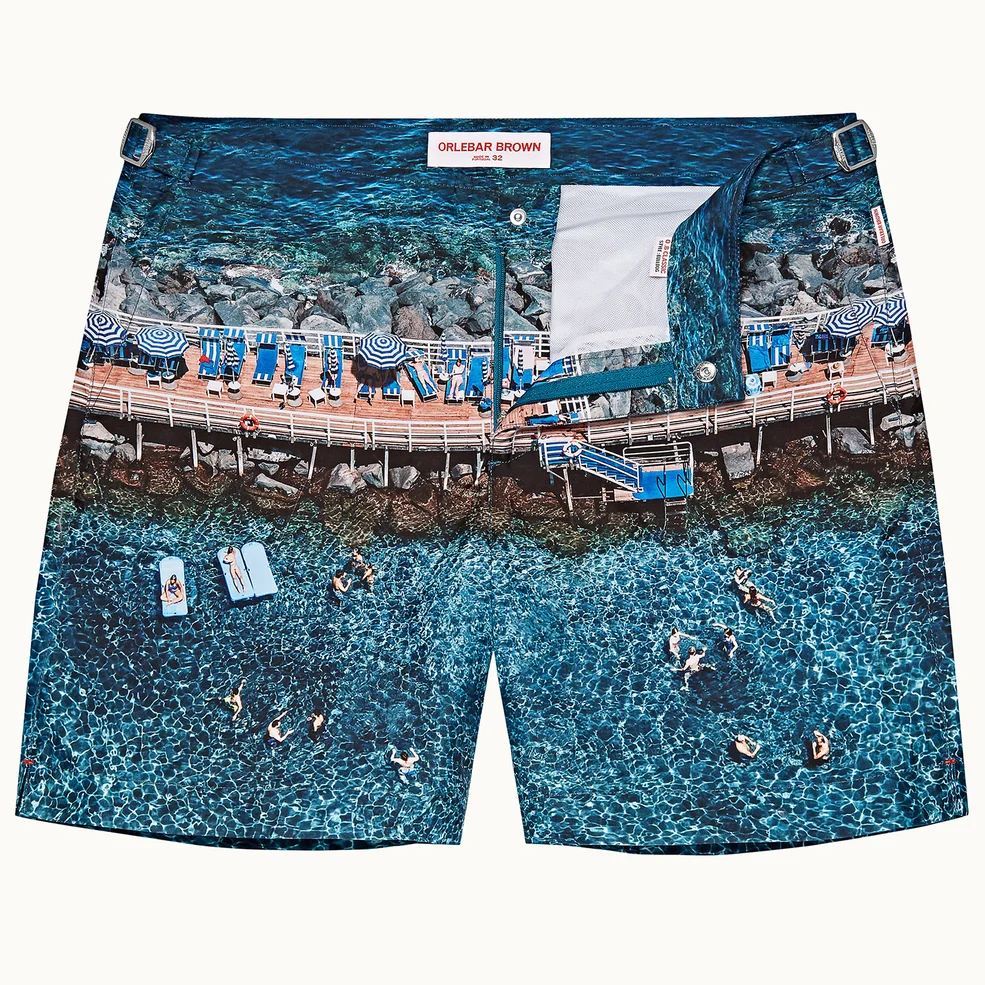 Orlebar Brown Men's Bulldog Portofino Paradiso Print Mid Length Swim Shorts - Multi Image 1
