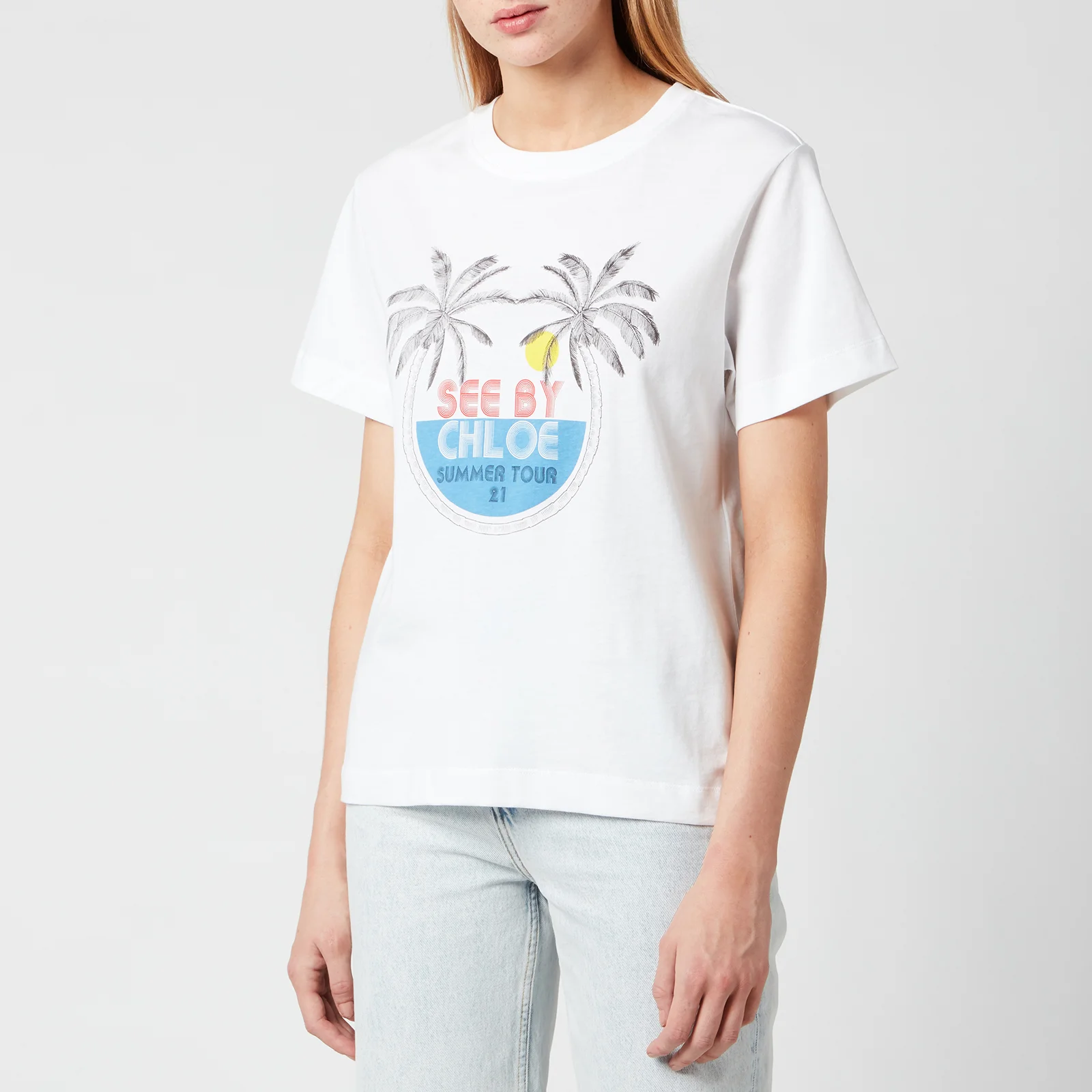 See by Chloé Women's Summer Tour On Cotton Jersey T-Shirt - White Image 1