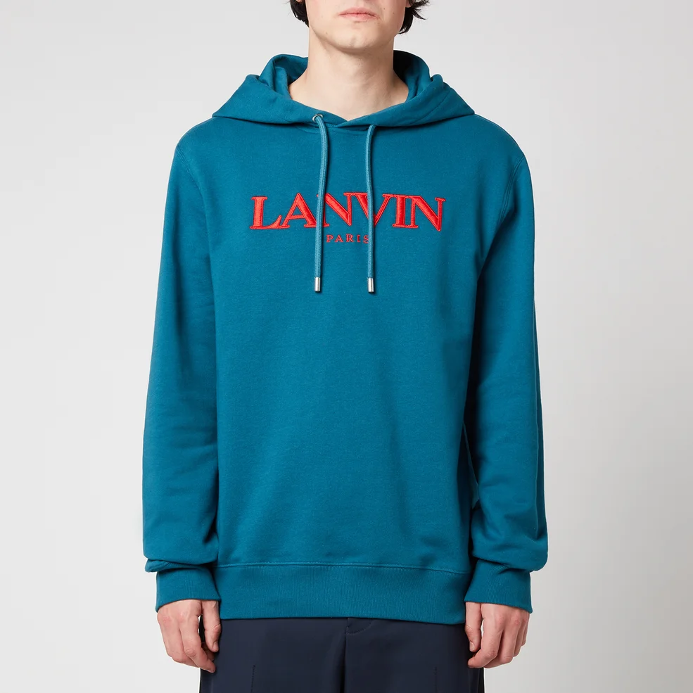 Lanvin Men's Embroidered Hoodie - Indigo Image 1