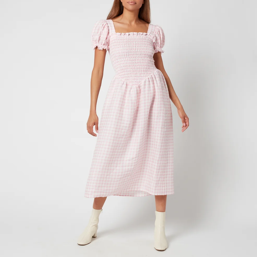 Sleeper Women's Belle Linen Dress - Pink & White Image 1