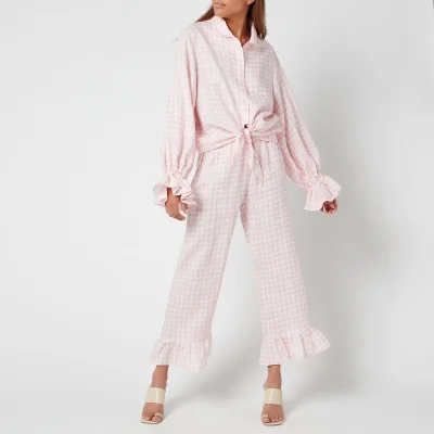 Sleeper Women's Rumba Linen Lounge Suit - Pink Vichy