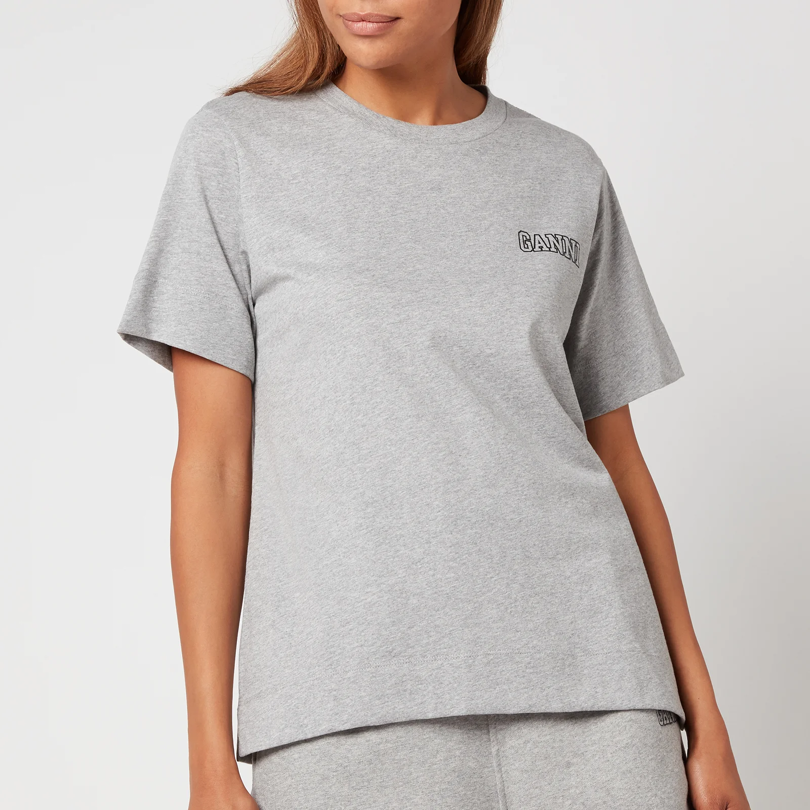 Ganni Women's Thin Software Jersey T-Shirt - Paloma Melange Image 1