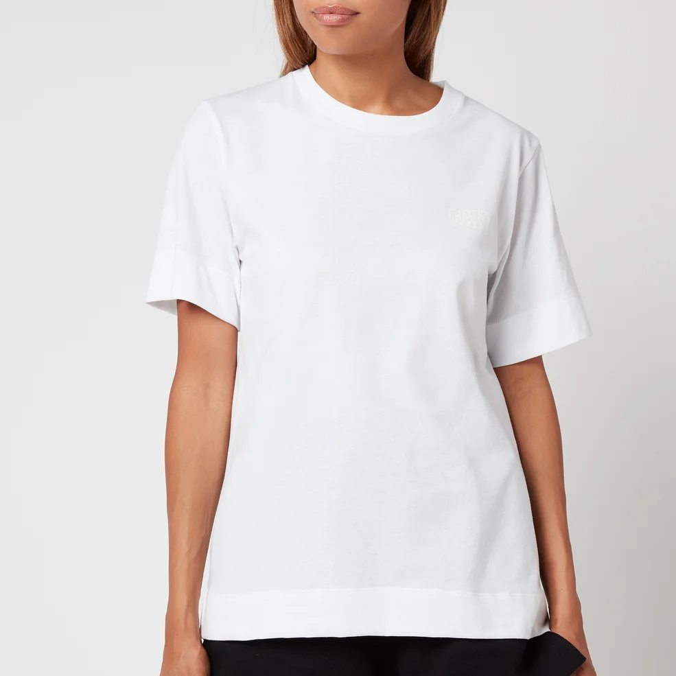 Ganni Women's Thin Software Jersey T-Shirt - Egret Image 1