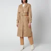 Coach Women's Cotton Trench with Leather Trim - Beige - Image 1
