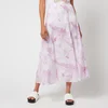 Ganni Women's Pleated Georgette Skirt - Orchid Bloom - Image 1