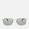 Dunhill Men's Metal Frame Rectangle Sunglasses - Silver/Green - Image 1