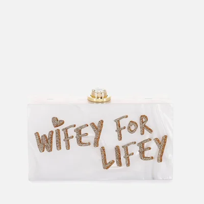Sophia Webster Women's Cleo Wifey For Lifey - White & Gold