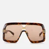 Gucci Men's Oversized Sunglasses - Havana/Brown - Image 1