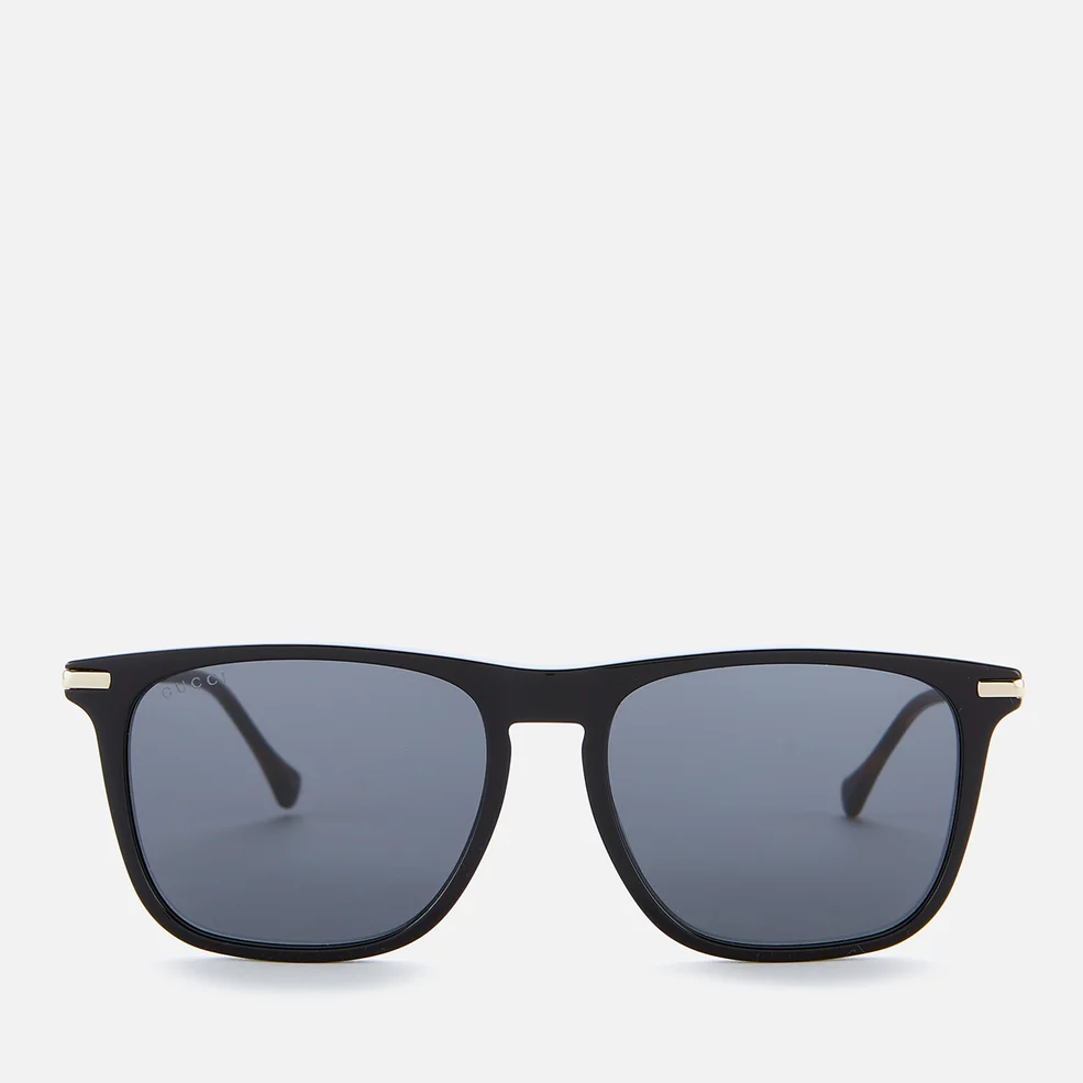 Gucci Men's Metal Sunglasses - Black/Gold/Grey Image 1