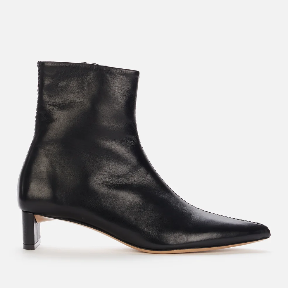 Mansur Gavriel Women's Pointy Leather Heeled Boots - Black Image 1