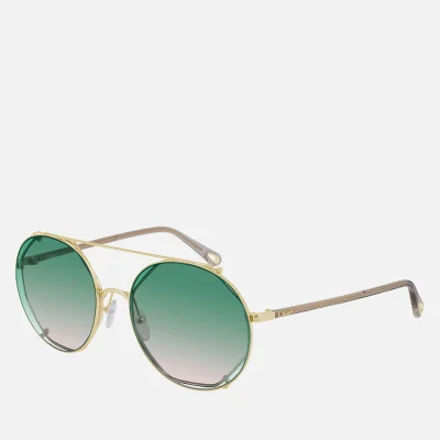 Chloé Women's Demi Aviator Sunglasses- Gold/Green