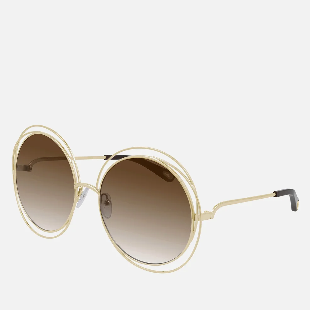 Chloé Women's Carlina Oversized Round Sunglasses - Gold/Brown Image 1