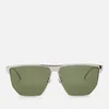 Bottega Veneta Men's Metal Sunglasses - Silver/Green - Image 1