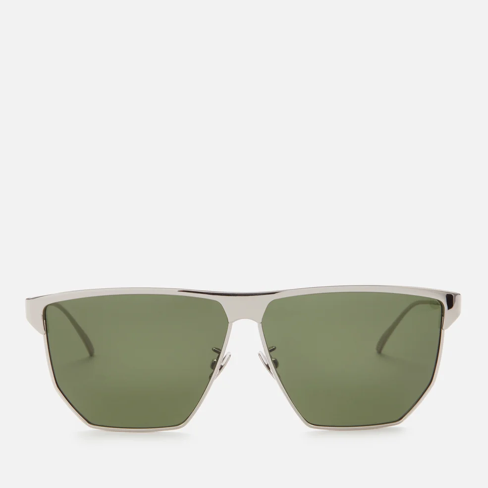 Bottega Veneta Men's Metal Sunglasses - Silver/Green Image 1