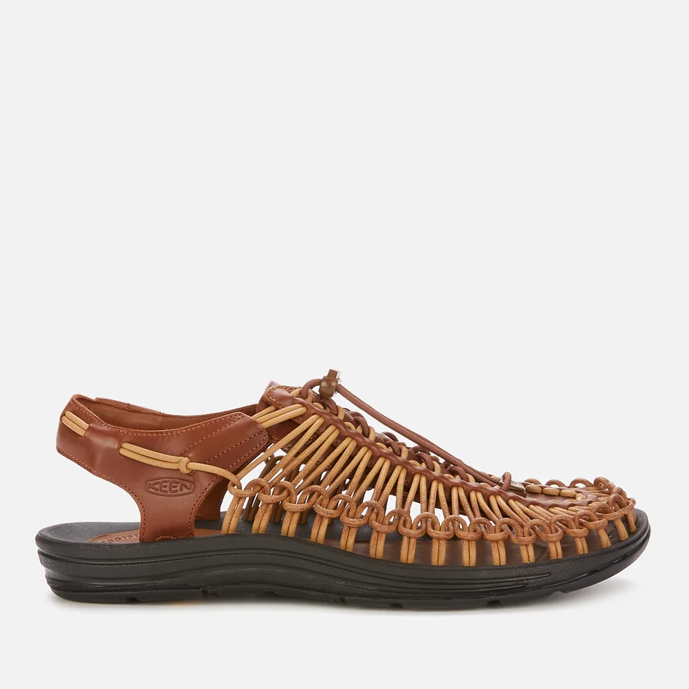 Keen Men's Uneek Premium Leather Sandals - Brown Image 1