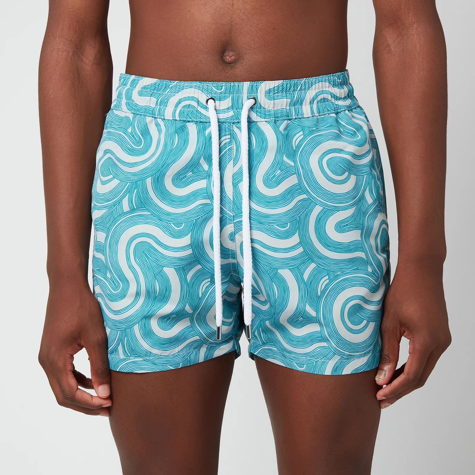 Frescobol Carioca Men's Duna Sports Shorts - Amber/Green Lagoon Image 1