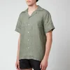 Frescobol Carioca Men's Thomas Linen Short Sleeve Shirt - Green Bay - Image 1