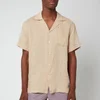 Frescobol Carioca Men's Thomas Linen Short Sleeve Shirt - Sand Dune - Image 1