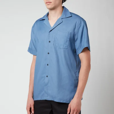 Frescobol Carioca Men's Thomas Tencel Short Sleeve Shirt - Slate Blue