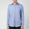 Frescobol Carioca Men's Antonio Linen Long Sleeve Shirt - Melange Blue - Image 1