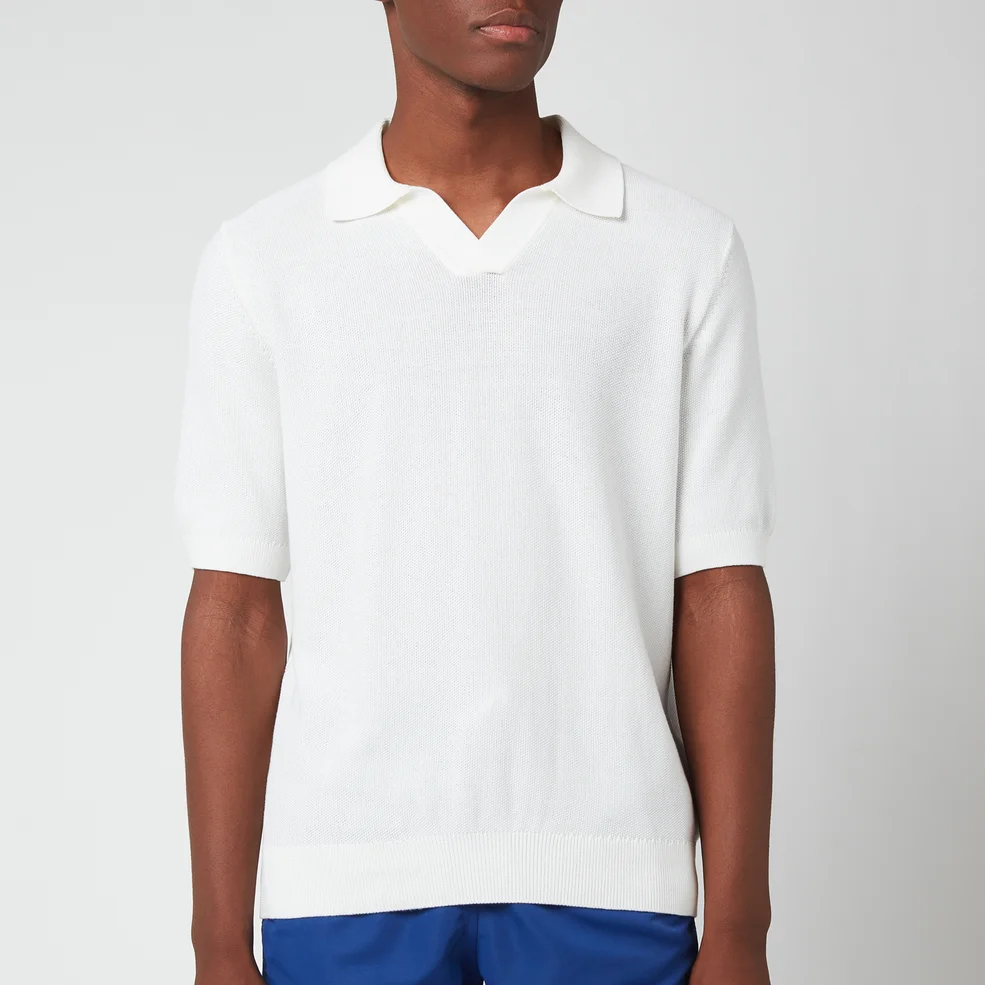 Frescobol Carioca Men's Rino Knit Polo Shirt - Off White Image 1