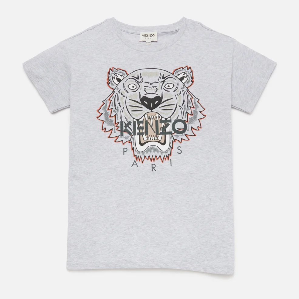 KENZO Boys' Tiger T-Shirt - Light Marl Grey Image 1