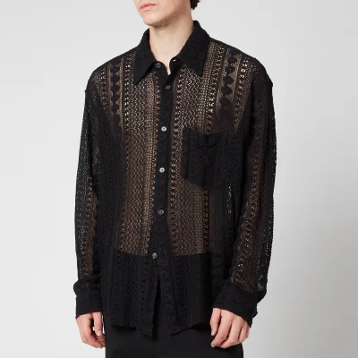 Our Legacy Men's Coco Shirt - Black Cotton Crochet