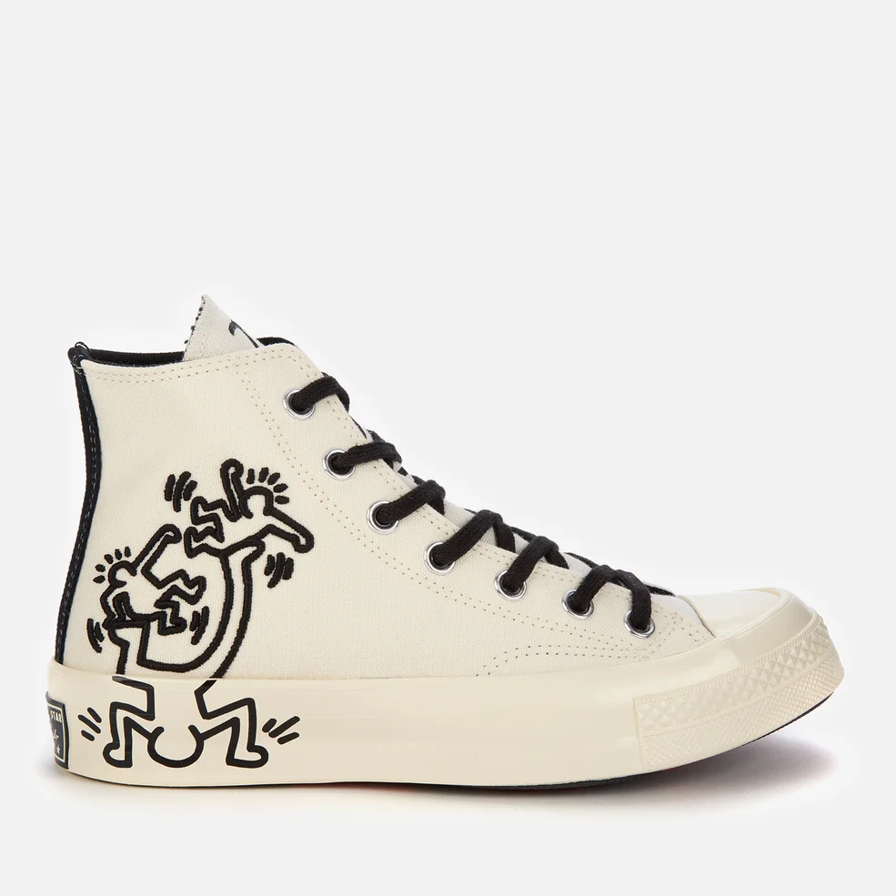 Converse Keith Haring Chuck 70 Hi-Top Trainers - Egret/Black/Red Image 1