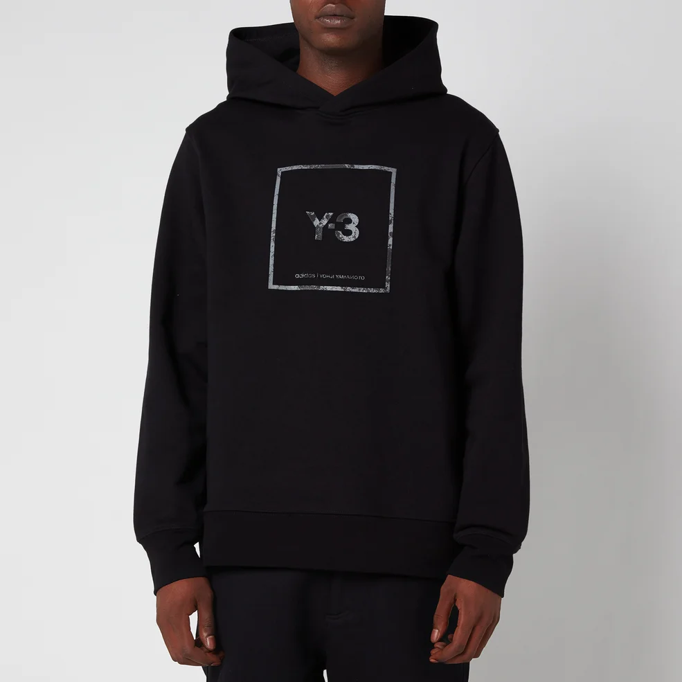Y-3 Men's Square Label Graphic Hoodie - Black Image 1