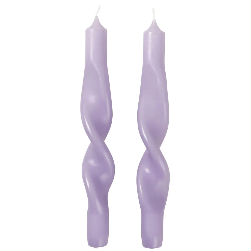 Broste Copenhagen Twisted Candles - Set of 2 - Purple Image 1