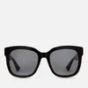 Gucci Women's Square Acetate Sunglasses - Black/Black/Grey - Image 1