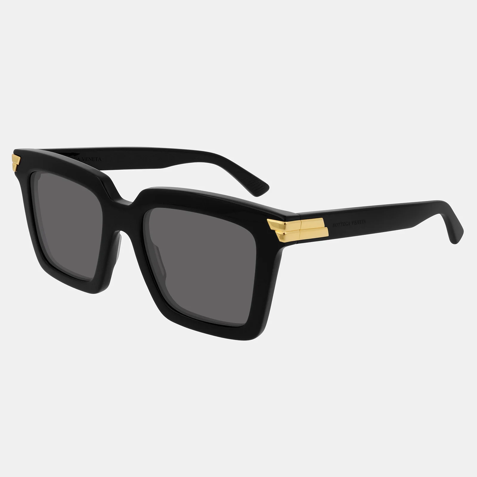 Bottega Veneta Women's Square Acetate Sunglasses - Black/Grey Image 1