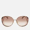 Chloé Women's Oversized Square Cat Eye Sunglases - Gold/Brown - Image 1