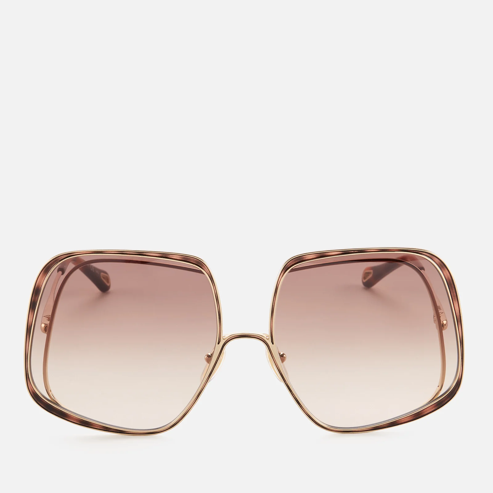 Chloé Women's Hannah Square Sunglasses - Gold/Brown Image 1