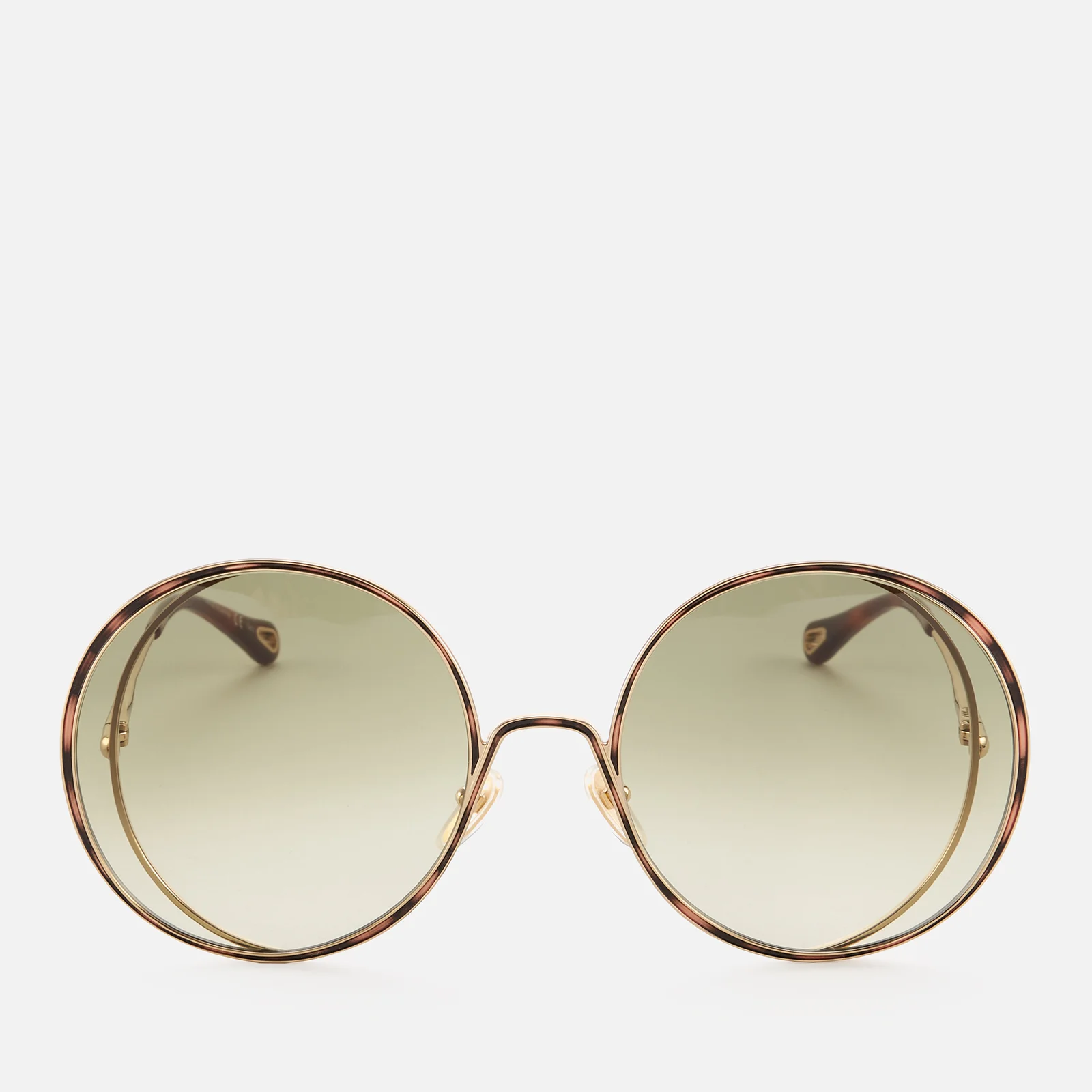 Chloé Women's Hannah Round Sunglasses - Gold/Green Image 1